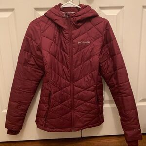 Columbia Omni Heat Puffer Jacket Small Maroon
